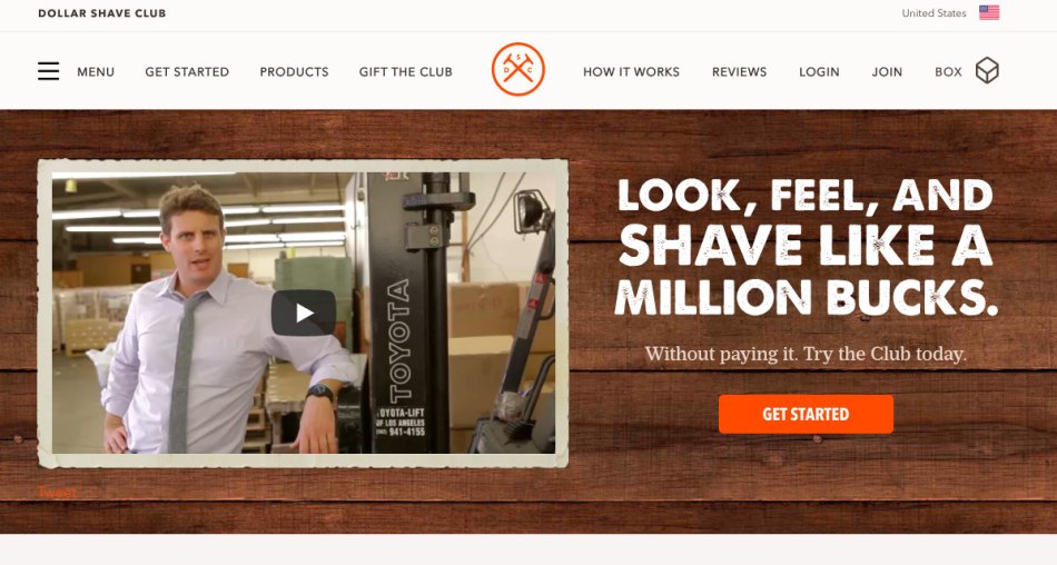 Dollar Shave Club Website Color Scheme