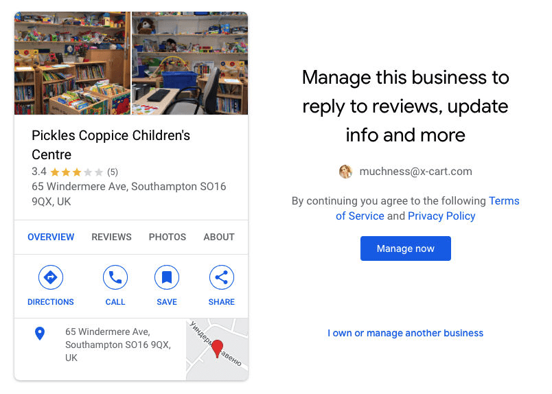 Claim Google My Business Listing