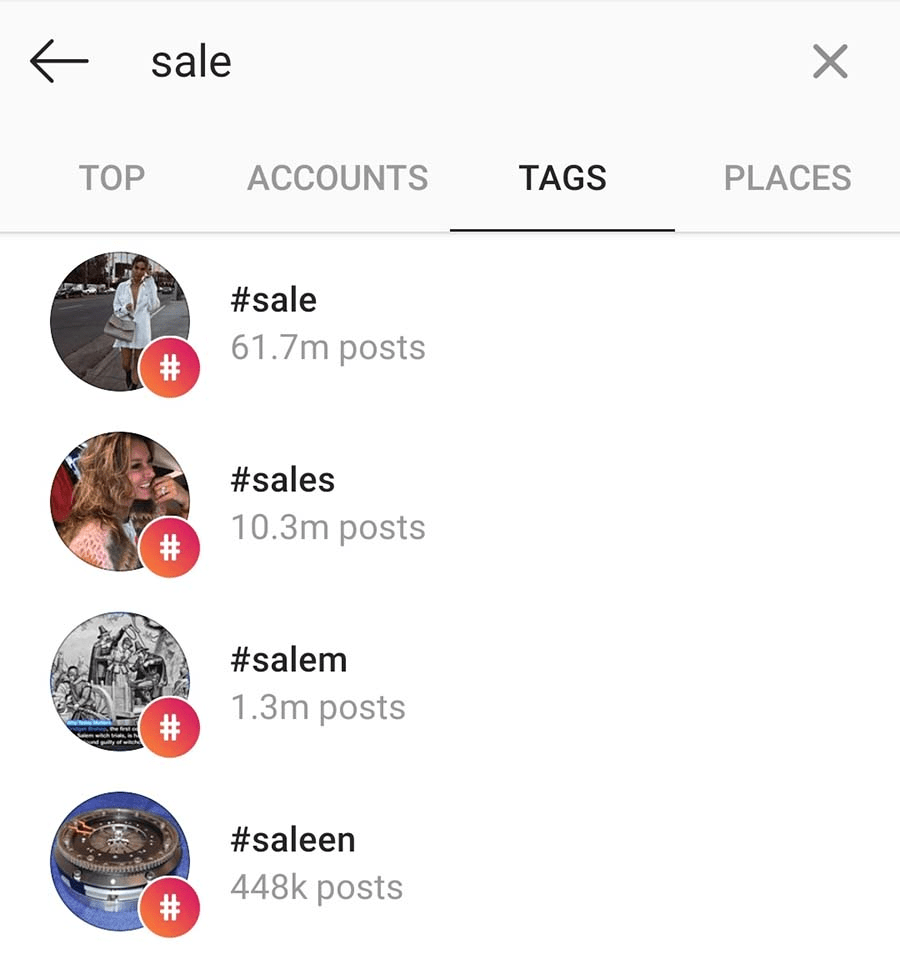 Instagram shopping hashtags